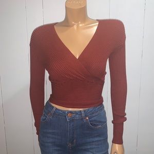 Ribbed V-neck sweater